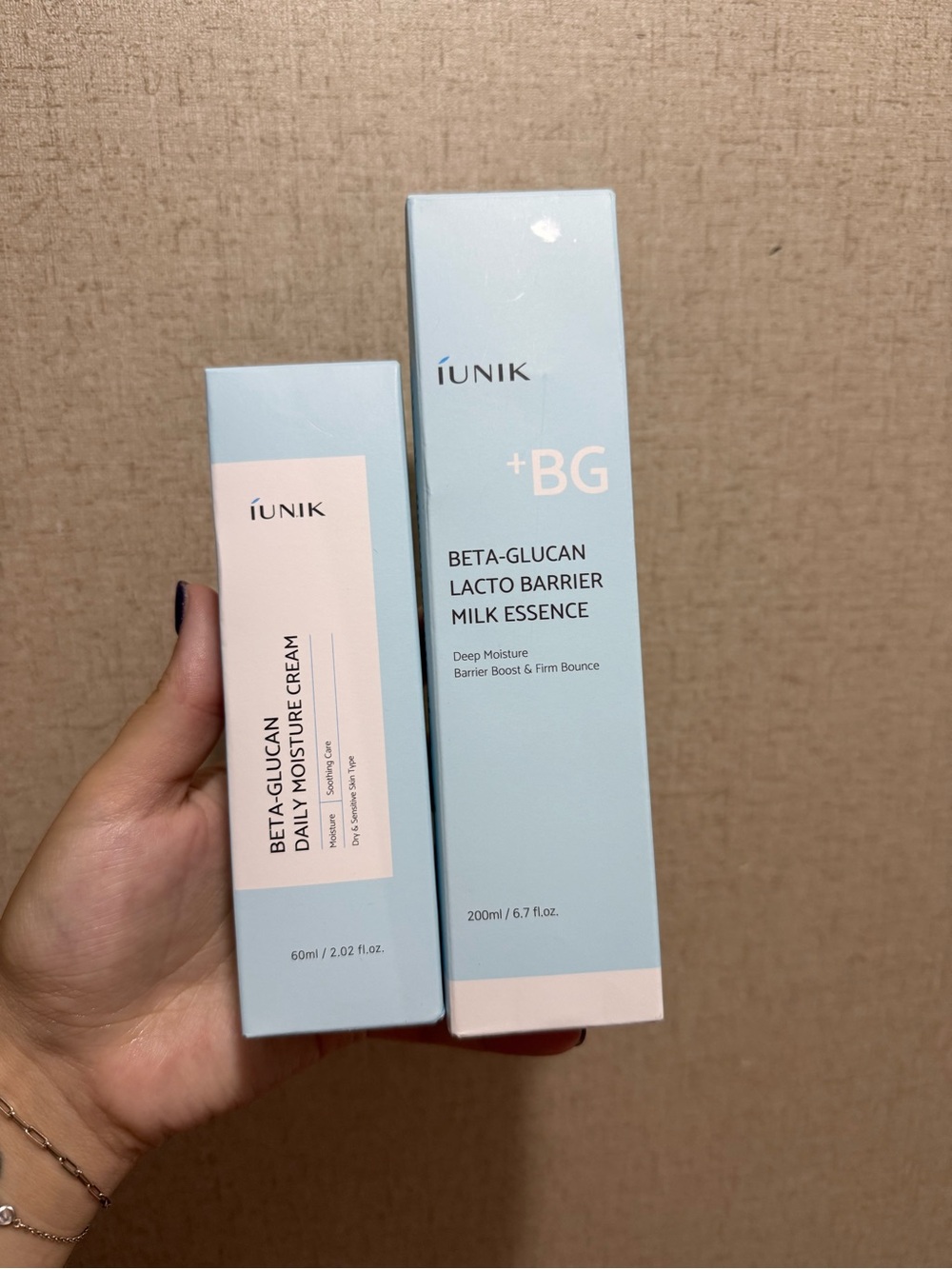 IUNIK Beta-Glucan Daily Moisture Cream & Milk Essence Deep Moisture